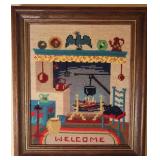 Vintage Americana Hearth Cross-stitch Folk Art