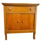 Antique Oak One-drawer Side Cabinet Table