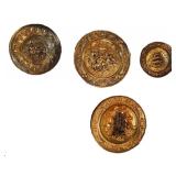 Vintage English Brass Charger Plaques (4)