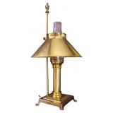 Vintage Brass Oil Lamp-Style Table Lamp