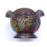 Vintage Imperial Glass Grape Carnival Glass Bowl