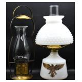 Vintage Americana Oil Lamp & Candle Lantern
