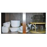 Contents of Cabinets - Milk Glass Glassware Juicer