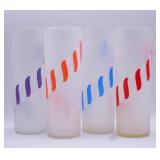 Vintage Libbey Glass Candy Stripe Glasses (4)
