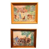 1950's Pioneer Life Paint-by-Number Paintings