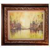 Abstract Impressionist City Landscape Painting