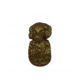 Italian Brass Dog Head Towel Clip
