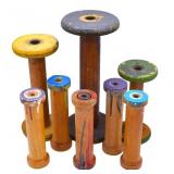 Vintage Wooden Industrial Textile Mill Bobbins (8)