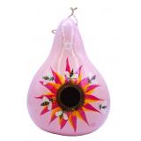Folk Art Hand Painted Gourd Bird House w/ Bees