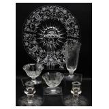 Viking Glass Prelude Tray, Glasses, Candlesticks