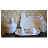 Duck White Ceramic Serving Platters, Pitchers ++
