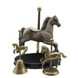 Carousel Horse Statues & Brass Bell