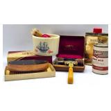 Antique Shaving Razors & Grooming Brushes, Powders