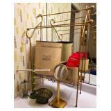 Vintage Vanity Waste Baskets, Towel Rack, Mirror