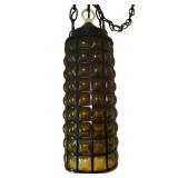 Vintage Bubble Glass Green/Gold Swag Light