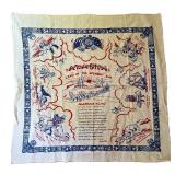 Vintage Alaska Souvenir Linen Tapestry