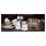 Antique Crooksville China & Gold Rimmed Tumblers