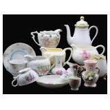 Antique & Vintage Floral Porcelain Tea Set Pieces