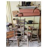 Antique Chairs, Planters, Boots ++