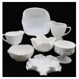Group of Vintage Milk Glass - Fenton, Smith ++