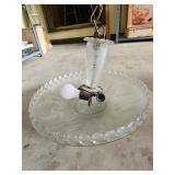 Vintage Hanging  Glass Light Fixture