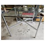 Vintage Chrome Metal & Glass Table