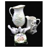 Porcelain Ewers, Salt Birds & Capodimonte Trinket
