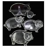 Vintage Piggy Snack Plate Set of 4