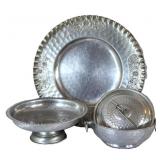 Vintage Hand-Wrought Aluminum Serving Ware