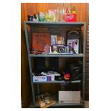 Metal Shelf w/ Vintage Contents - Esso Tiger Bag +