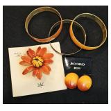 Vintage Weiss & Coro Metal Enamel Jewelry