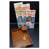 Vintage Carnival Straws, Wood Clown Tray ++