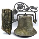 Vintage Cast Metal Farm Bell - Call 