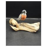Handcarved Bird Figure on Driftwood