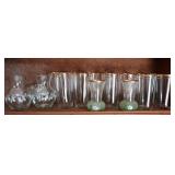Gold Rimmed Tumblers & Bud Vases