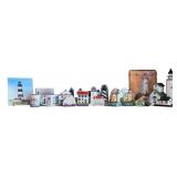 Lighthouse Decor, Bookends, Wood House Figures +