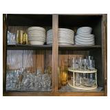 Contents of Cabinets - Glass Plates, Tumblers ++