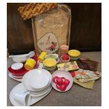 Vntg Melmac Dishes & Tiki Style Kitchen Items