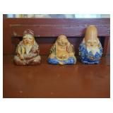 Japanese Kutani Porcelain Figurines (3)