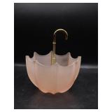 MCM Pink Satin Glass Umbrella Candy Dish