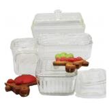 Glass Refrigerator Dishes & Chalkware Art