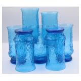 Anchor Hocking Rainflower Blue Glass Tumblers