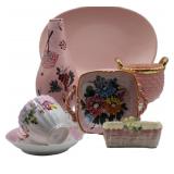Mid Century Pink Pottery, Porcelain & Platter