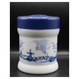 Milk Glass Nautical Scene Canister