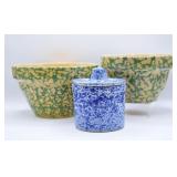Spongeware Mixing Bowls & Canister