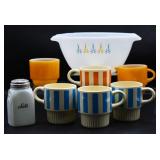 Fire King Bowl, USA Pottery Mugs, Dinnerware