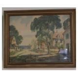 Coastal Town Scene Print