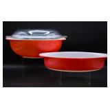 Pyrex Flamingo Casserole w/Lid & Round Baking Pan