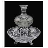 Crystal Footed Bowl & Decanter