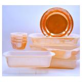 Fire King Lusterware Baking Pans, Cups & Plate